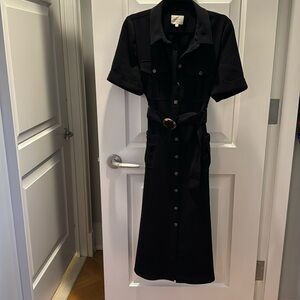 Sezane Black belted dress